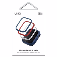 Frame jaoks Uniq Moduo 3in1 ümbris jaoks Apple Watch 4/5/6/7/8/SE/SE2 44/45mm - sinine, punane, valge