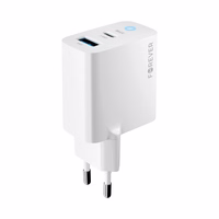 Forever TC-06-33AC GaN PD QC laadija 1x USB-C 1x USB 33W valge