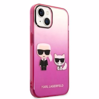 Karl Lagerfeld Gradient Ikonik Karl&Choupette Ümbris jaoks iPhone 14 Plus - roosa