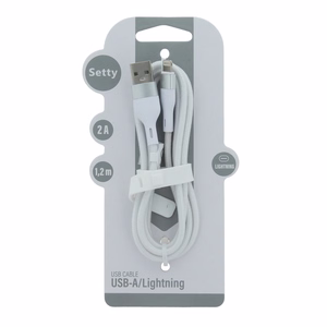Setty USB - Lightning kaabel 1,2 m 2A KNA-L-1.220 valge