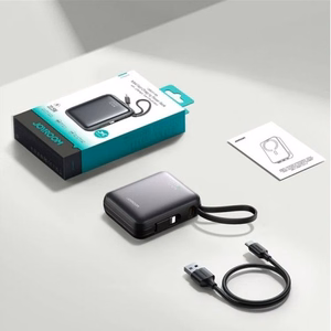 Akupank Joyroom JR-PBF27 must 10000mAh 22.5W PD / QC3.0 + integreeritud Type-C / Lightning kaabel