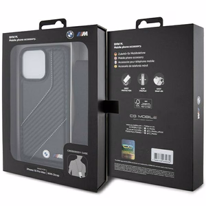 BMW M Edition Carbon Stripe & Strap чехол для iPhone 15 Pro Max - чёрный