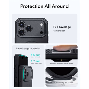 ESR Cyber Tough MagSafe ümbris mudelitele iPhone 18 Pro Max / 17 Pro Max, must