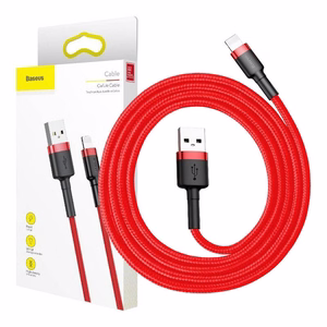 Baseus Cafule USB Lightning cable 2.4A 1m (must + punane)