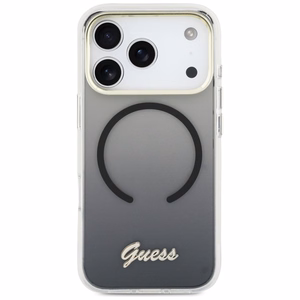 Guess IML Gradient Script Metal MagSafe Ümbris for iPhone 17 Pro Max - must