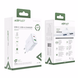 Acefast wall Laadija USB Type C / USB 20W, PPS, PD, QC 3.0, AFC, FCP valge (A25 valge)