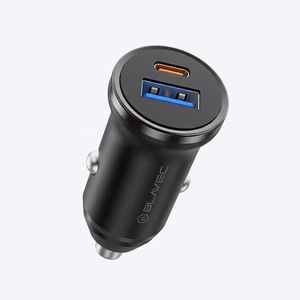 Blavec Автомобильное зарядное устройство BS-01B-C Road — USB + Type C — QC 3.0 18W PD 20W с кабелем Type C — Type C (CCBS01BCR-UCB) чёрный