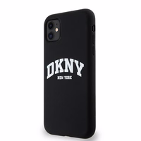 DKNY Liquid Silicone Valge Printed Logo MagSafe Ümbris jaoks iPhone 11/Xr - Must