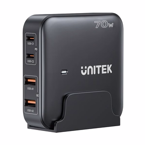 GaN võrgulaadija - Unitek P1228ABK01-EU | 70W 2x USB-C 2x USB-A