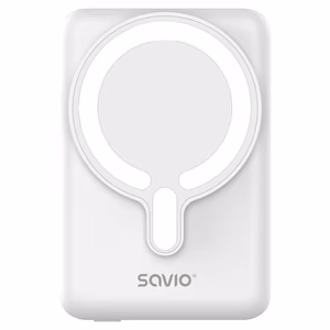 Savio BA-13 akupank 10000 mAh juhtmevaba laadimine valge