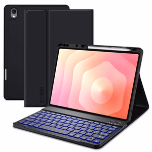 Tech-Protect SC Pen ümbris Bluetooth-klaviatuuriga Samsung Galaxy Tab S12+ 12.4" X840 / X846B jaoks, must