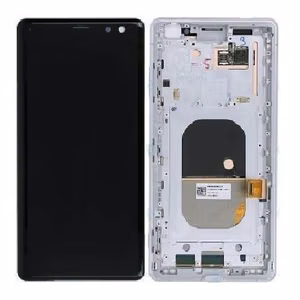 LCD ekraan Sony Xperia XZ3 H8416/H9436 puuteekraaniga raamiga valge originaal (kasutatud Grade B)