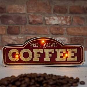 RETRO metallist silt LED Fresh Brewed Coffee Forever Light