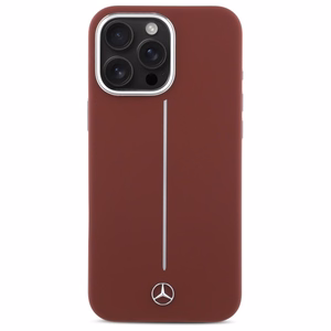 Mercedes Silicone valge Stripe MagSafe Ümbris jaoks iPhone 16 Pro Max - punane