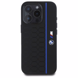 BMW Silicone Hexagon sinine Line MagSafe Ümbris jaoks iPhone 16 Pro Max - must