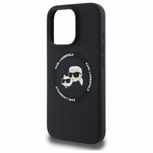 Karl Lagerfeld KLHMP16XSKCHTCK iPhone 16 Pro Max 6.9" чёрный/чёрный жёсткий чехол Silicone Karl&Choupette Heads MagSafe