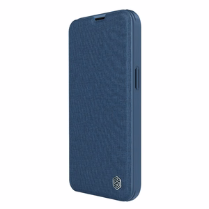 Nillkin Qin Cloth Pro Case Case iPhone 14 Plus kaamerakate Holster Cover Flip Case Sinine