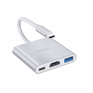 Adapter Hoco HB14 Type-C to USB-A+HDMI+Type-C silver