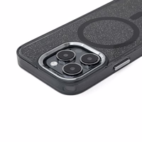 Glitter Ümbris MagSafe jaoks iPhone 16 Pro - must with glitter