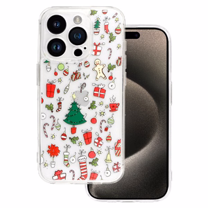 Tel Protect Christmas прозрачный Чехол для Iphone 15 Pro Max дизайн 2