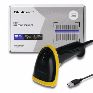 Qoltec 50867 – juhtmega laser-vöötkoodiskanner 1D/2D, USB, must