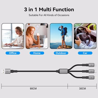 Tech-Protect UltraBoost DNA 3in1 USB-C / Micro-USB / Lightning kaabel 120 cm - hall