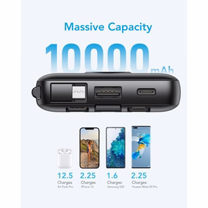 Powerbank Veger C10 (W1116) 10000 mAh with built-in Micro-USB cables / Typ C / Lightning must