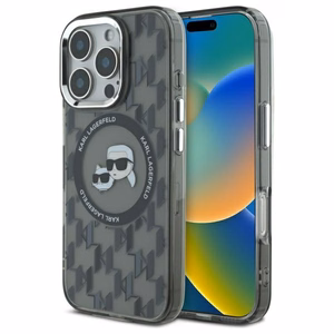 Karl Lagerfeld IML Monogram Karl & Choupette Head MagSafe iPhone 16 Pro Ümbris - must