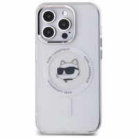 Karl Lagerfeld IML Metal Choupette Head MagSafe iPhone 13 Ümbris - valge