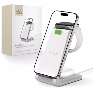 Tech-Protect QI15W-A36 3in1 Charging Station jaoks Apple - valge