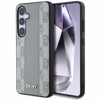DKNY Leather Checkered Pattern MagSafe ümbris jaoks Samsung Galaxy S25 taupe