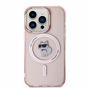 Karl Lagerfeld IML Choupette MagSafe ümbris jaoks iPhone 14 Pro Max - roosa