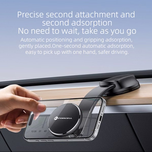 Magnetic car phone hoidja compatible with Magsafe Forcell F-Grip MagFlex windshield / dashboard must