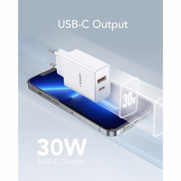 Phone laadija VEGER USB A + Typ C PD QC3.0 3A 30W VLS302U valge