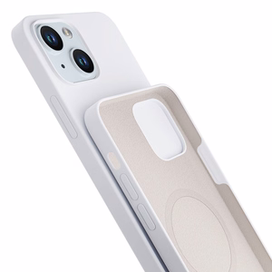 3mk Hardy Silicone MagCase jaoks iPhone 15 - valge and hõbedane