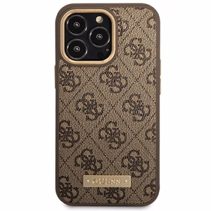 Guess GUHMP14LU4GPRW iPhone 14 Pro 6.1 "brown / brown hard ümbris 4G Logo Plate MagSafe