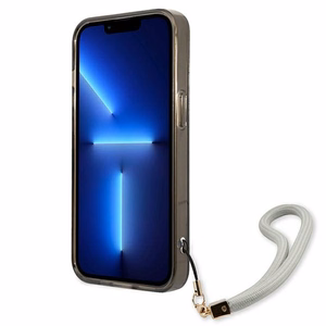 Guess GUHCP13SHTSGSK iPhone 13 mini 5.4" чёрный/чёрный жёсткий чехол Translucent Strap