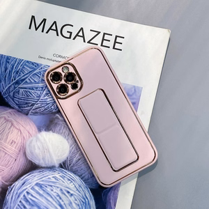 Uus Kickstand ümbris iPhone 13 Pro jaoks koos roosa statiiviga