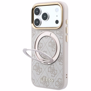 Guess Ring Stand 360 4G Classic Logo MagSafe ümbris mudelitele iPhone 17 Pro Max / 18 Pro Max, roosa