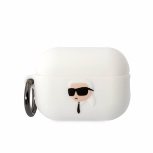 Karl Lagerfeld KLAP2RUNIKH AirPods Pro 2 чехол белый/белый Silicone Karl Head 3D