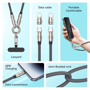 BWOO Lanyard кабель USB-C - USB-C 0.3m 60W с ремешком