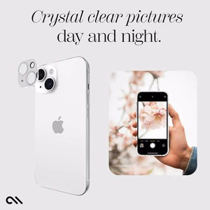 Case-Mate Sparkle Lens Protector kaameraobjektiivide kaitseklaas seadmele iPhone 15 / 15 Plus, Twinkle mustriga