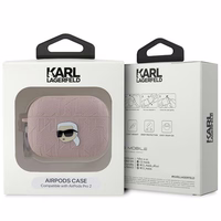 Karl Lagerfeld Monogram Karl Head ümbris jaoks AirPods Pro 2 - roosa
