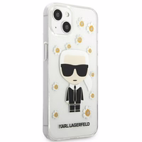 Karl Lagerfeld Flower Ikonik Karl ümbris iPhone 13 mini jaoks - Läbipaistev