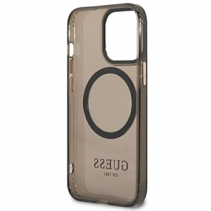 Guess Gold Outline Translucent MagSafe чехол для iPhone 13 Pro Max - чёрный