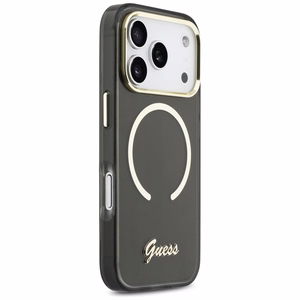 Guess IML Script Metal MagSafe Ümbris for iPhone 17 Pro Max - must