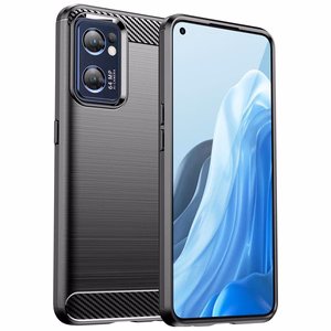 Carbon Case для Realme Narzo 50 5G гибкая силиконовая карбоновая накладка чёрный