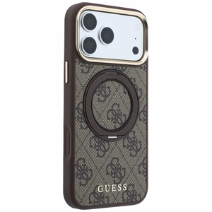 Guess Ring Stand 360 4G Classic Logo MagSafe ümbris iPhone 18 Pro / 17 Pro – pruun