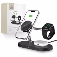 Tech-Protect A12 3in1 MagSafe Induktiivne Laadija jaoks Smartphone/Kõrvaklapid/Smartwatch - must