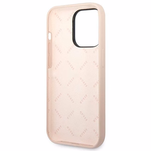 Guess GUHCP14XSLTGP Silicone Triangle ümbris seadmele iPhone 14 Pro Max 6.7", roosa